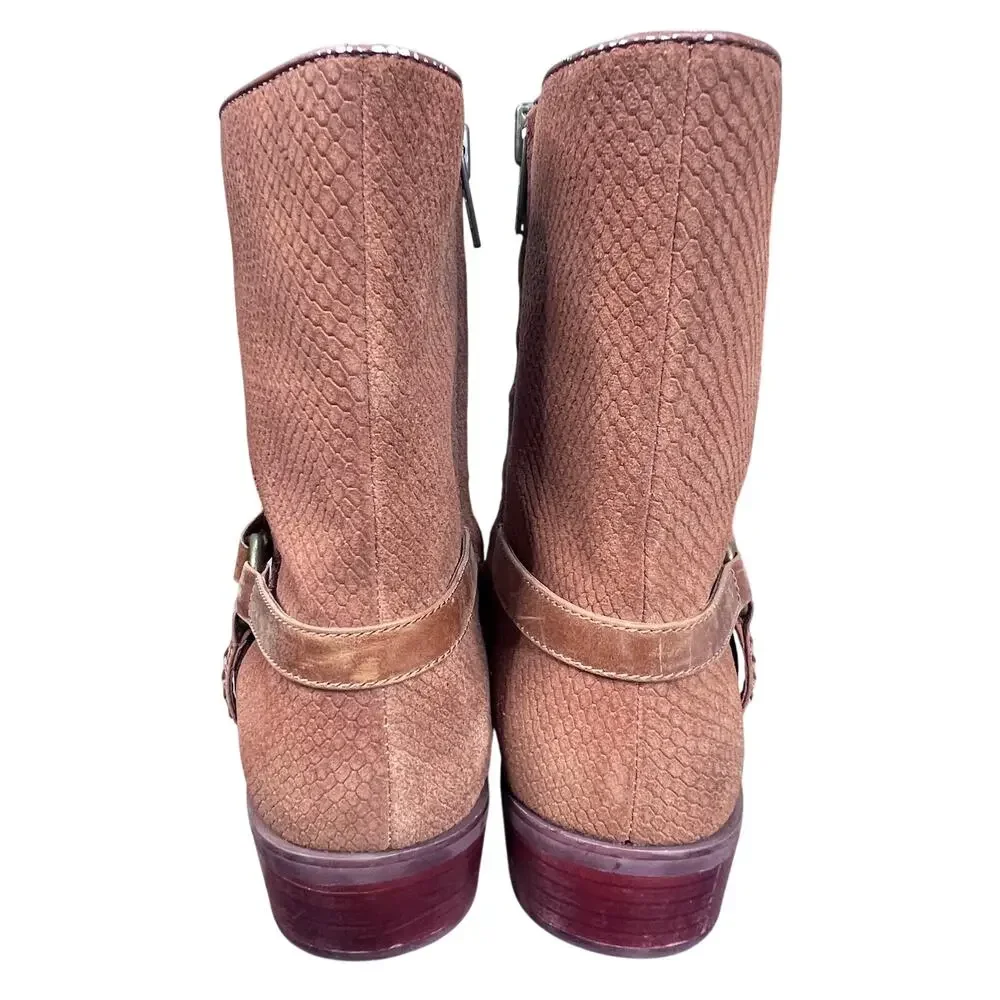 Dingo Butch Tan Brown Leather Harness Strap Western Cowboy Boots Size 12 D